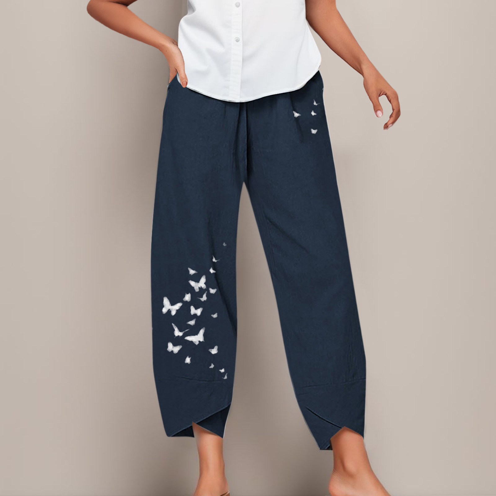 thumbnail image 1 of WILLBEST Pantalones Casuales elegantes para Mujer: Diseño de Pierna Ancha con Estampado Holgado para Una Moda Sin Esfuerzo Chica, 1 of 4